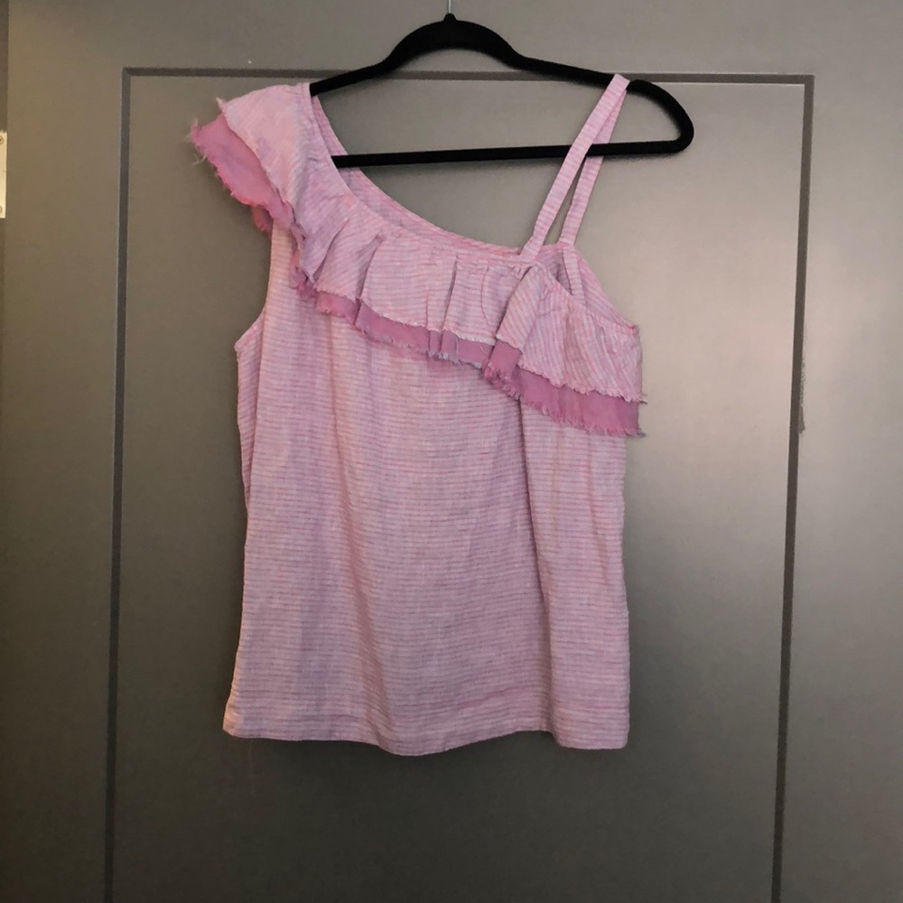 Anthropologie one-shoulder stripped top